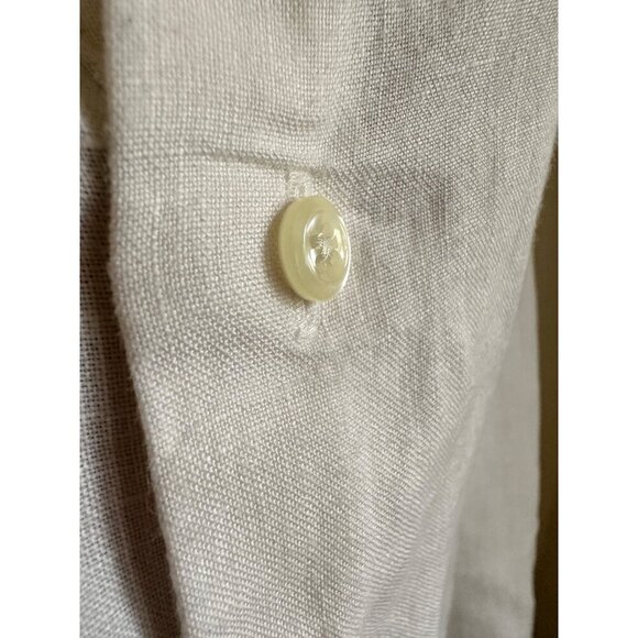 Men's White 100% Linen Button-Up Shirt Unisex Long-Sleeve. Size XL - Picture 6 of 14